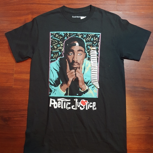 Tupac Shakur T-Shirt 2Pac West Coast Rap Hip Hop Tee Men's black New poetic sz s - Picture 1 of 4